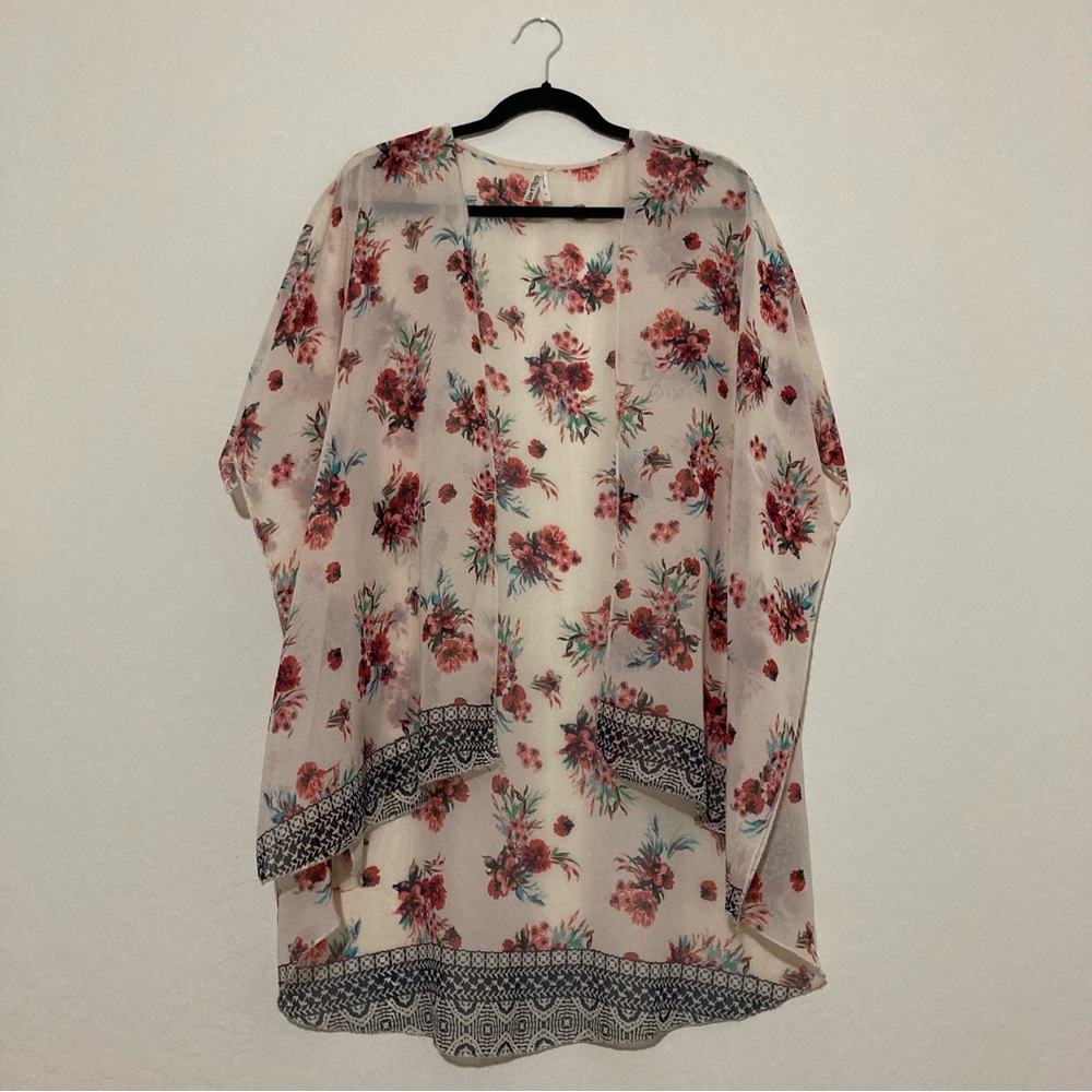 Live 4 Truth cream floral print kimono